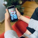 Using social media filters, Santa filters