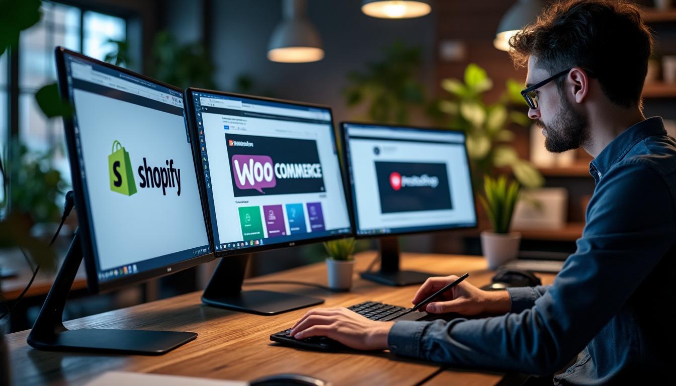 Création de site e-commerce professionnel : Shopify, WooCommerce ou PrestaShop ?